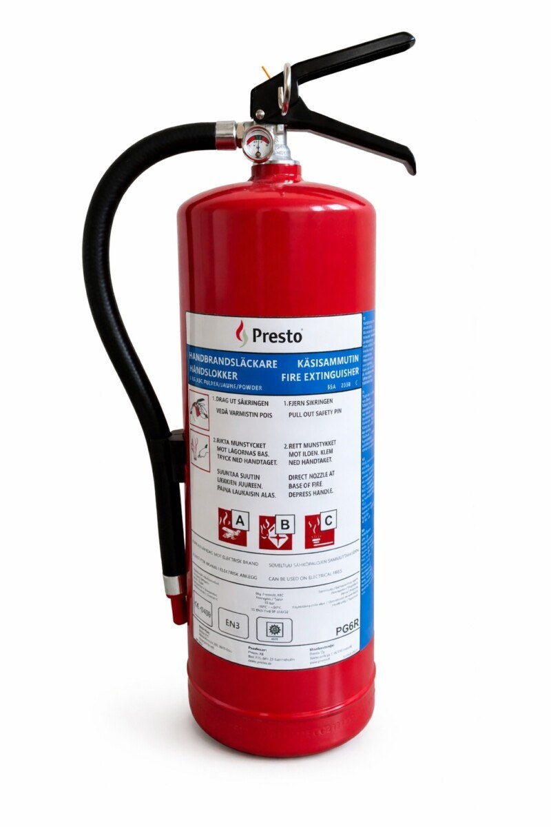 Presto 6 kg pulverslukker PG6R 55A 233B C